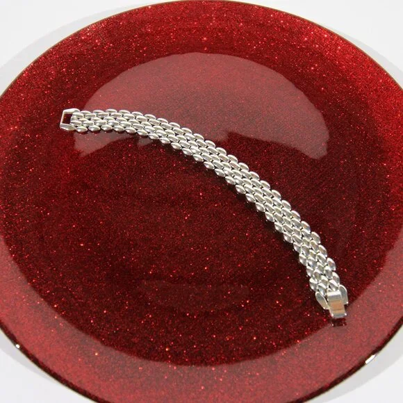 Vintage Napier Silver Tone Panther Link Bracelet - Picture 2 of 6